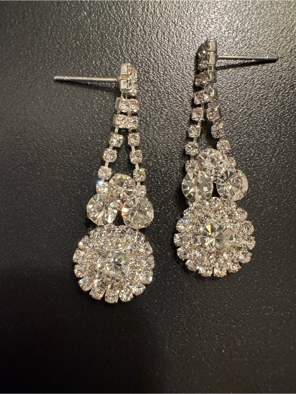 Brilliant Vintage Rhinestone Chandelier Earrings